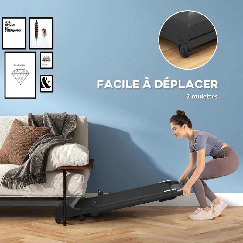 HOMCOM Elektrisches faltbares Laufband 2 in 1, 1-10 km/h, elektrisches Gehband mit Fernbedienung 130 x 59 x 96 cm schwarz