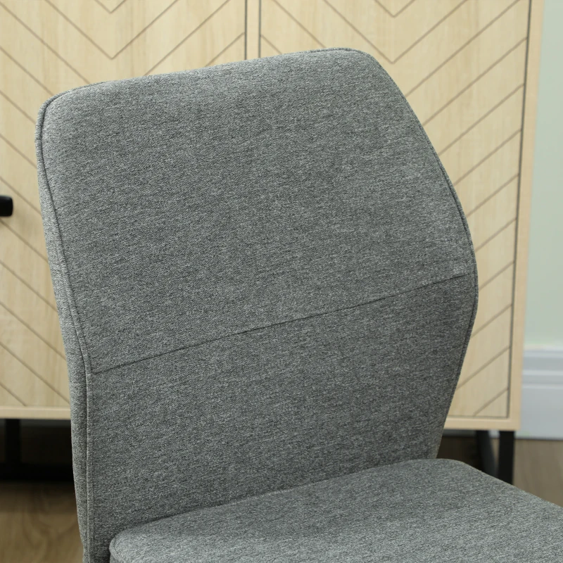 HOMCOM Set 2 Gepolsterte Samt Esszimmerstühle mit Ergonomischer Rückenlehne ohne Armlehnen, Grau