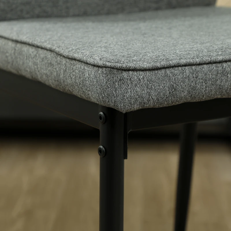 HOMCOM Set 2 Gepolsterte Samt Esszimmerstühle mit Ergonomischer Rückenlehne ohne Armlehnen, Grau