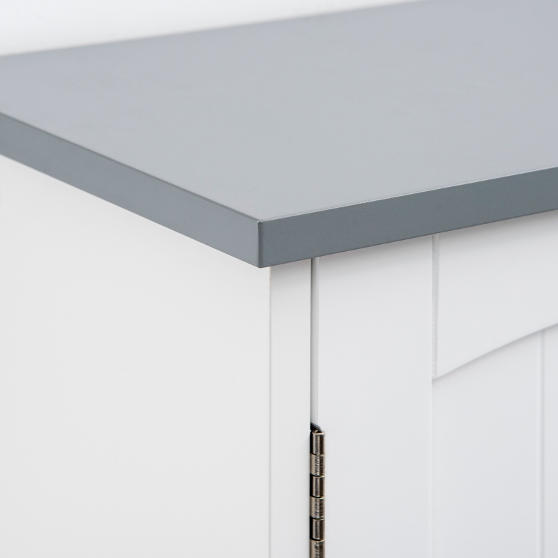 kleankin WC-Regal über Toilette mit doppelter Tür, verstellbarem Regal und offenen Fächern, Grau