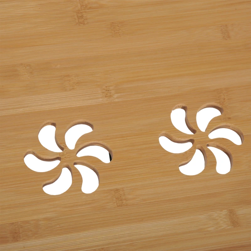 HOMCOM Faltbarer und neigbarer Bett-PC-Tisch mit Schublade, 72x35x22-30, Farbe Holz