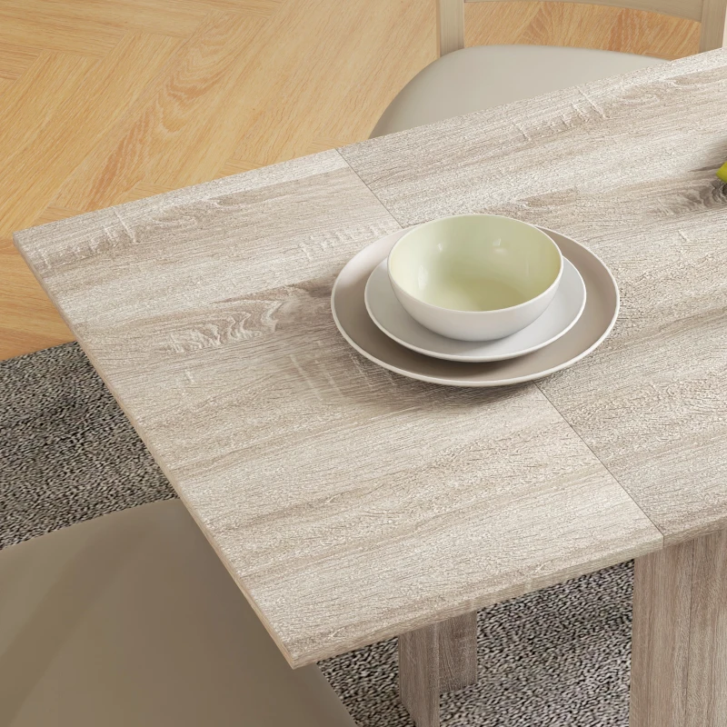 HOMCOM Klapptisch für max. 4 Personen, wasserdicht und kratzfest, aus Spanplatte, 140x70x75 cm, Farbe Eiche