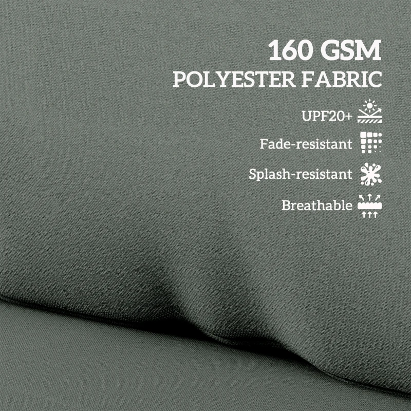 Outsunny Pallet Cushion 2-Piece Set Removable Seat Cushion Pallet Padding with Backrest 120 x 80 x 20 cm Dark Gray