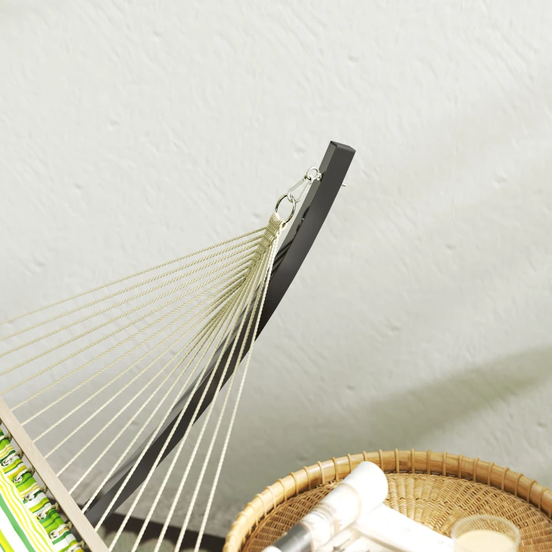 Outsunny Hängemattengestell aus Metall mit Rädern, Hängemattenständer bis 150 kg belastbar mit Ketten Haken 337 x 118 x 118 cm schwarz