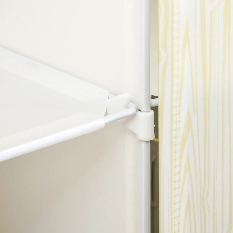 HOMCOM Modulares Platzsparendes Schuhregal, 12 Würfel aus PP-Kunststoff und Stahl, 125x32x125 cm