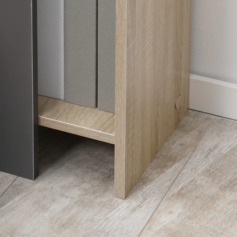 HOMCOM Nachttischset Modernes Grau mit Offener Ablage, 2 Stück aus Spanplatte für Schlafzimmer und Wohnzimmer, 27x25x60cm