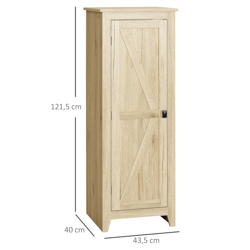 HOMCOM Armoire de Rangement sur Pieds, Meuble Colonne pour Cusine, Salle de bain, Style Classique avec 3 étagères réglables