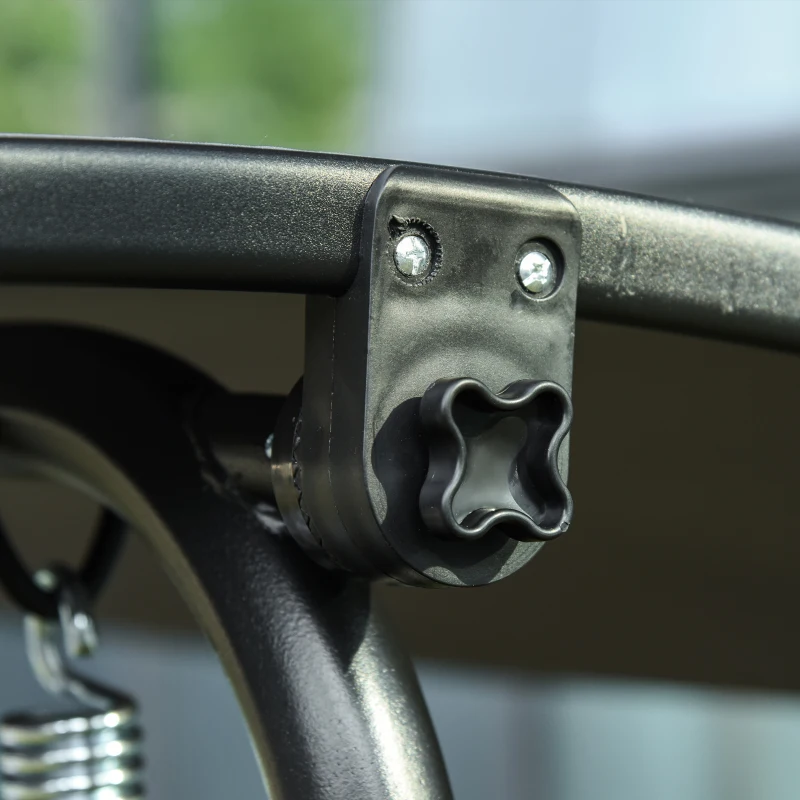 Outsunny 3-Sitzer-Schaukelbank mit Verstellbarem Verdeck und Kissen, aus Stahl und Polyester, 172x110x153 cm, Grau