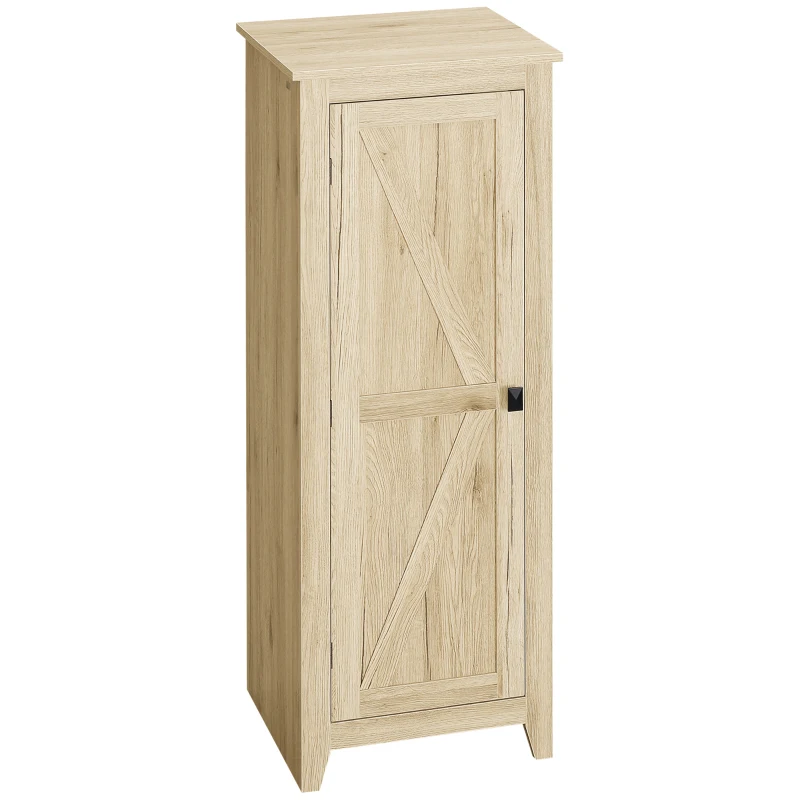 HOMCOM Armoire de Rangement sur Pieds, Meuble Colonne pour Cusine, Salle de bain, Style Classique avec 3 étagères réglables