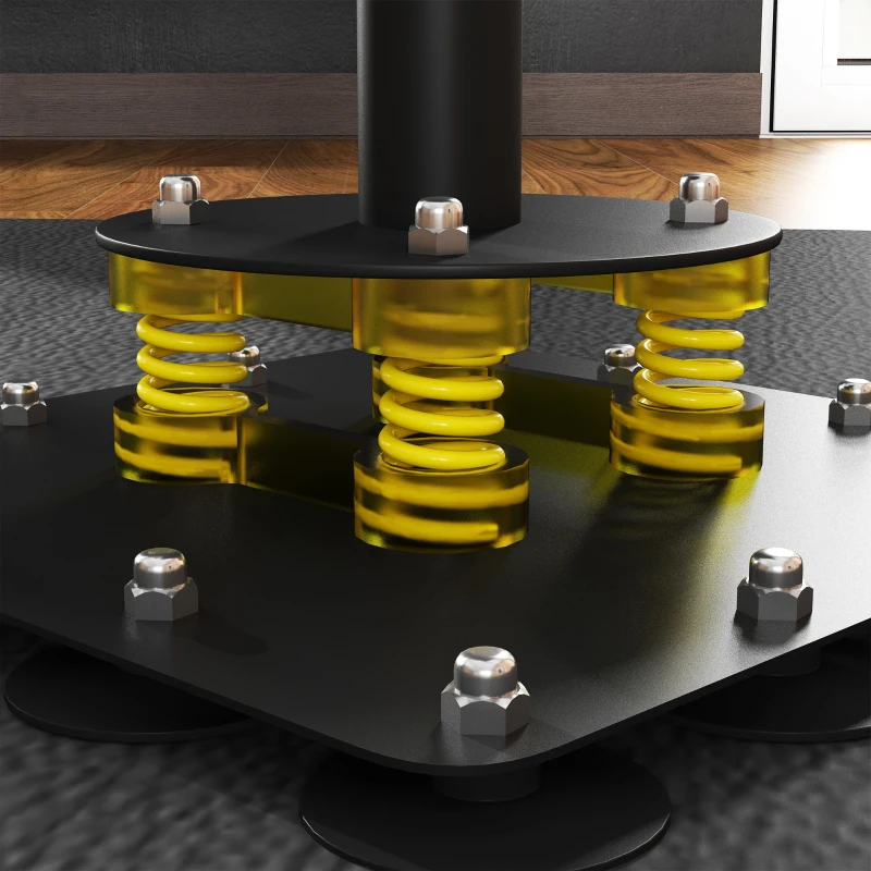 SPORTNOW Saco de boxeo vertical con dos pelotas de velocidad poste giratorio de boxeo ajustable en altura 84x36x140-205 cm Negro