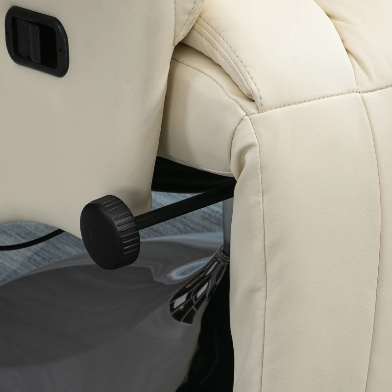 HOMCOM Reclining Swivel Armchair with Adjustable Footrest, up to 150 kg, for Living Room, Bedroom, Home Cinema, Cream