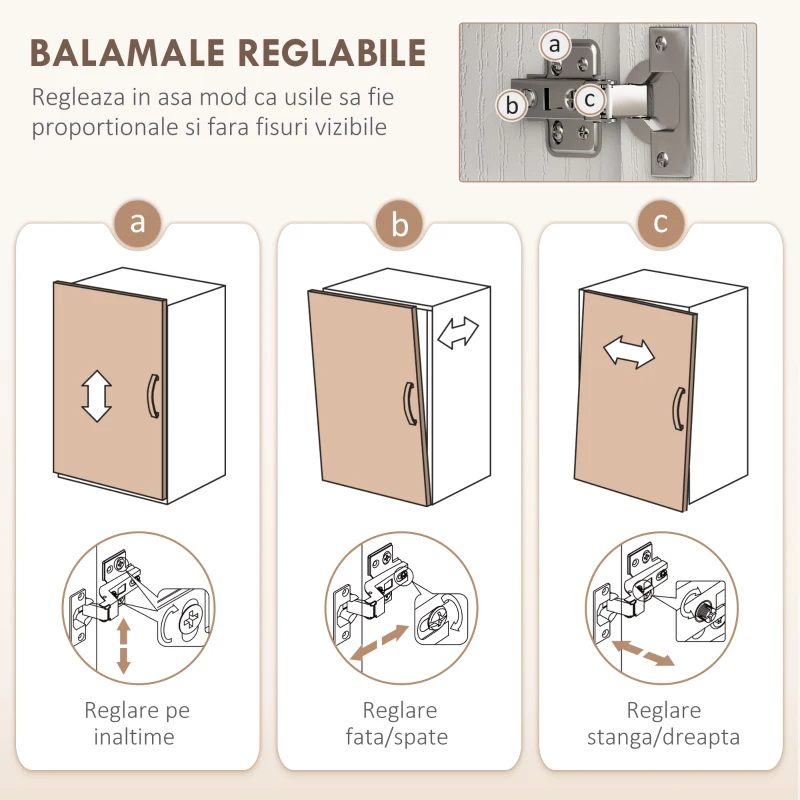 HOMCOM Bufet de Bucătărie cu 3 Compartimente Deschise, 101x39x180,5 cm, Alb