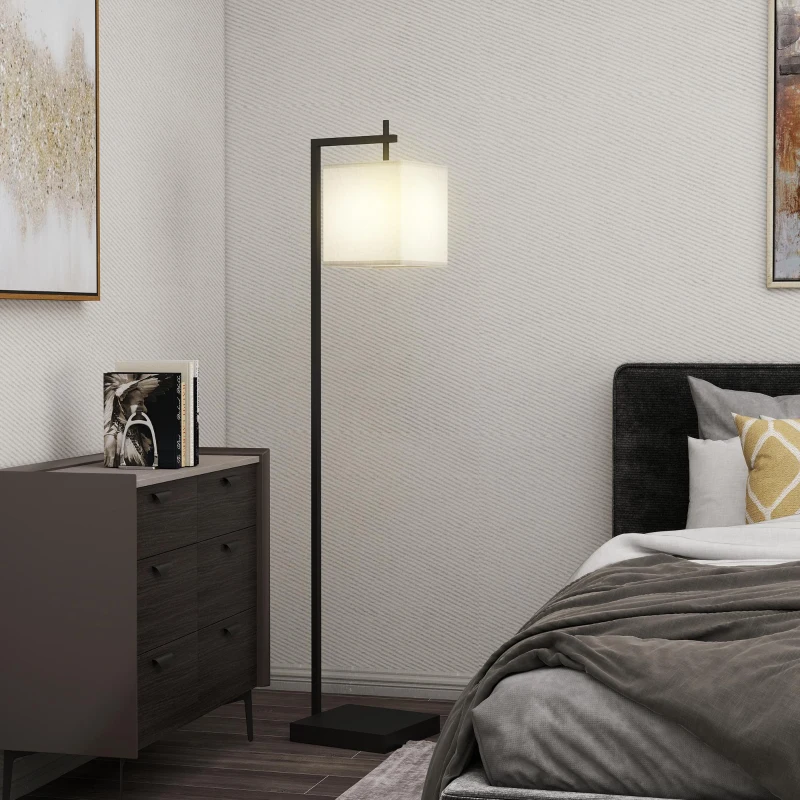 HOMCOM Stehlampe mit 10 Helligkeitsstufen und einstellbarer Farbtemperatur, Fernbedienung und 9W Lampe, Schwarz