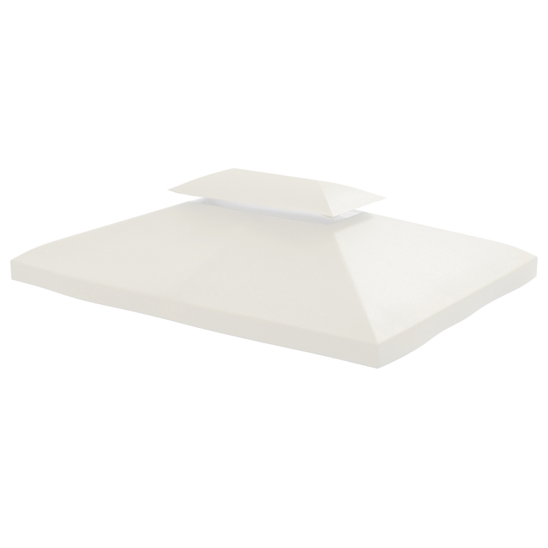 Outsunny Copertura per Gazebo da Giardino Tetto Sostitutivo Anti-UV Impermeabile in Poliestere 3x4m, Beige
