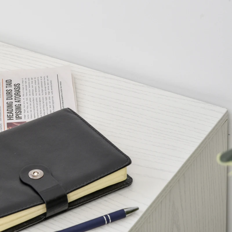 Vinsetto Büroschrank Dokumentenschrank für den Schreibtisch aus Holz, 2 Schubladen, Schloss mit 2 Schlüsseln, Weiß, 40x45x55,6 cm