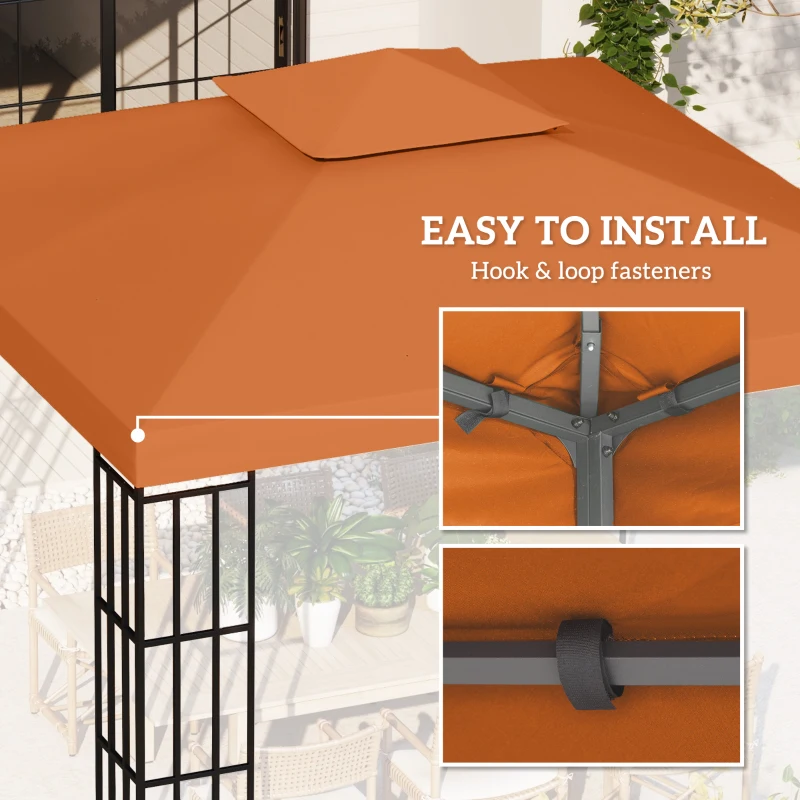 Outsunny Gazebo Replacement Canopy 3x3 m-Rusty Red
