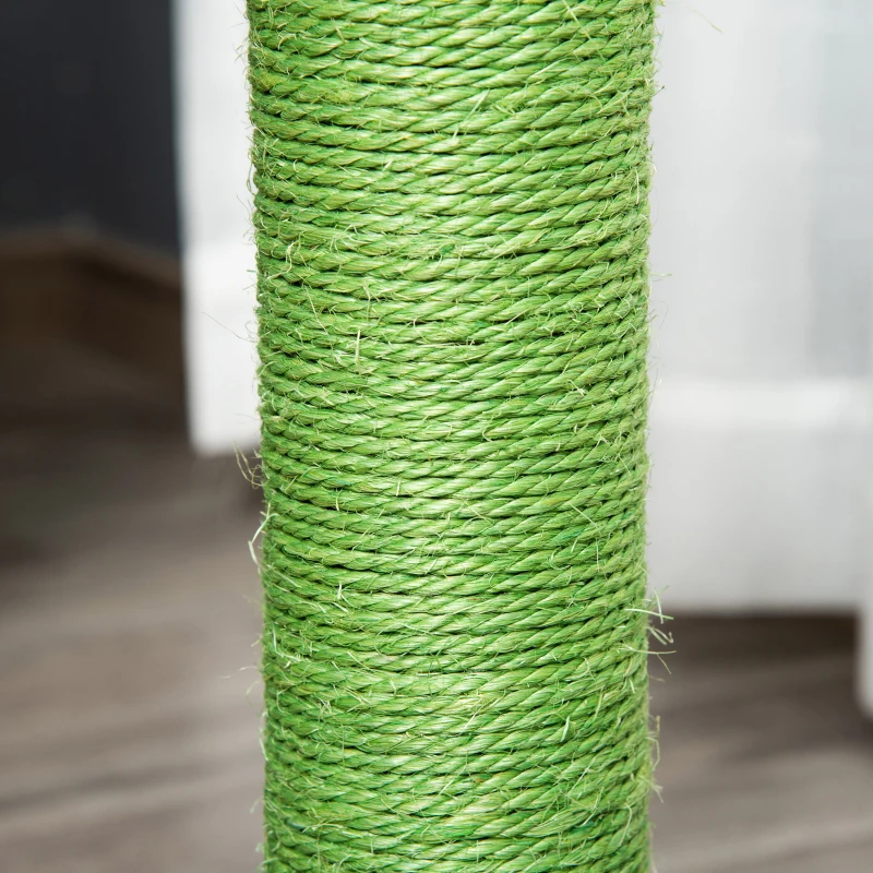 PawHut Albero Tiragraffi per Gatti a Forma di Cactus con Corde in Sisal, 40x40x65 cm, Verde