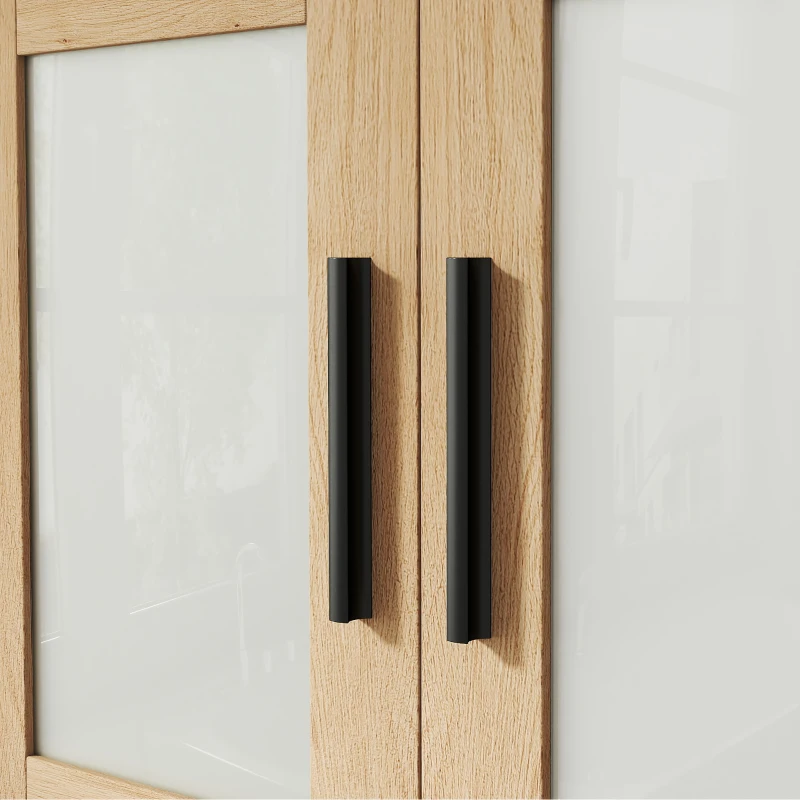 HOMCOM Wandspiegelschrank Badezimmer mit Miroir, Badezimmerschrank mit offenem Fach und verstellbarem Regal, Eiche