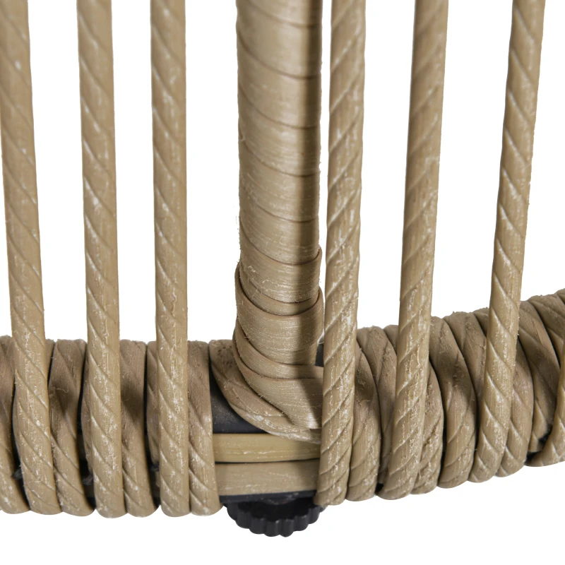 Outsunny 3 tlg. Rattan Gartenmöbel-Set, PE-Rattan, 1 Ecksofa, 1 Liege, inkl. Kissen, wetterbeständig, Kaffee +Creme