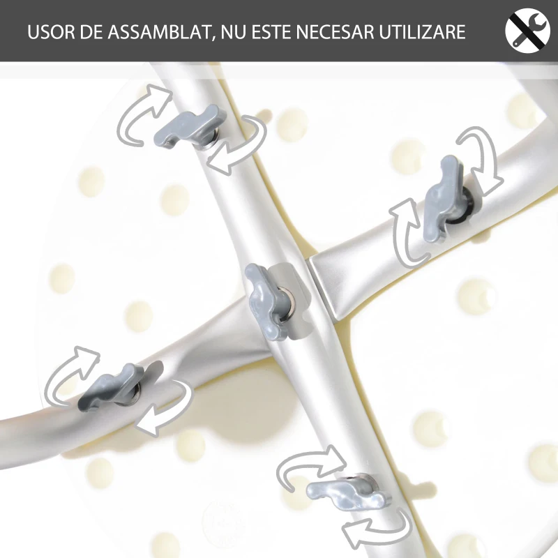 Homcom Scaun Dus – Reglabil, Antialunecare, Alb