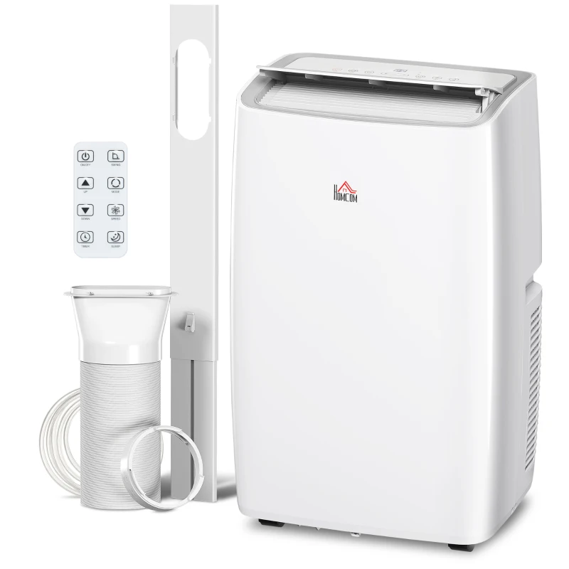 HOMCOM Portable Air Conditioner 12000 BTU, 4-in-1 Air Conditioning Unit, Dehumidifier, Cooling, Fan, Sleep Mode with 3 Speeds, Remote Control, LED Display, 24H Timer, Window Kit, Children Lock, 35m²