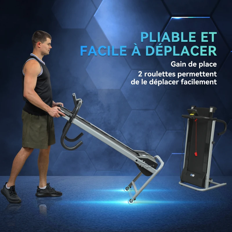 Tapis de course Fitness électrique pliable - Aosom.fr x FFHandball - 1 à 10 Km/h écran multifonctions - puissance 500 W(m-6)