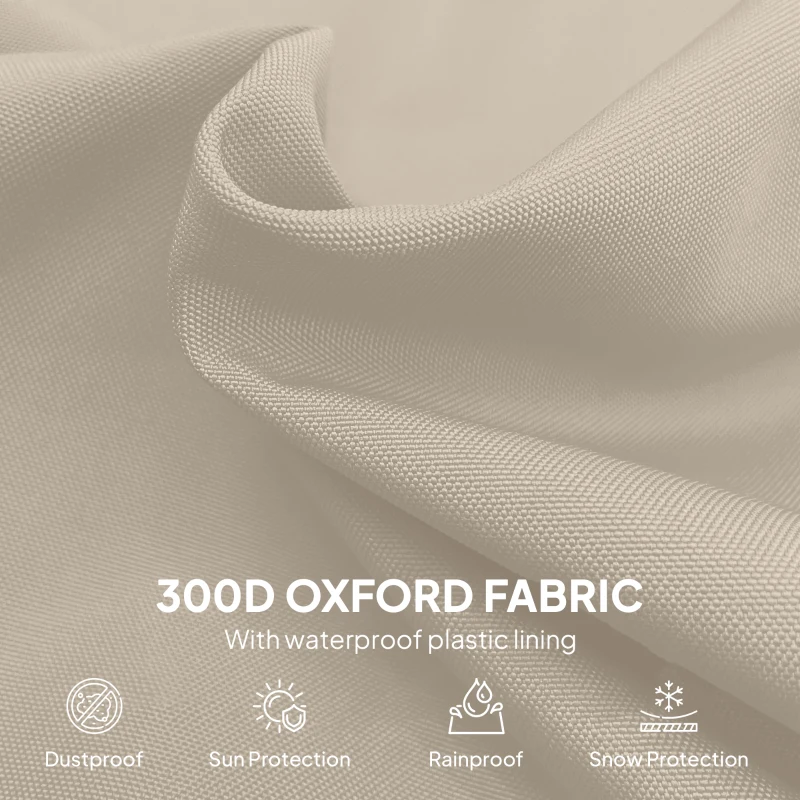 Outsunny Husă pentru Umbrelă de Grădină Impermeabilă cu Fermoar si Șnur din Țesătură, 220x56x56 cm, Bej și Cafeniu