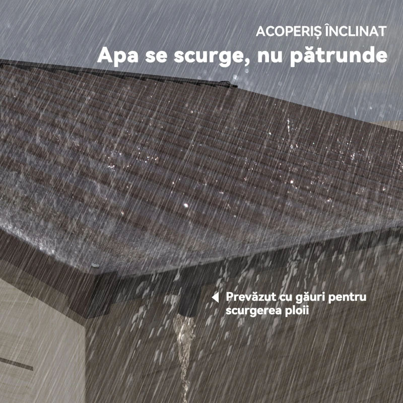 Outsunny Magazie de Grădină din Oțel cu Uși Glisante Duble 236x196x208 cm