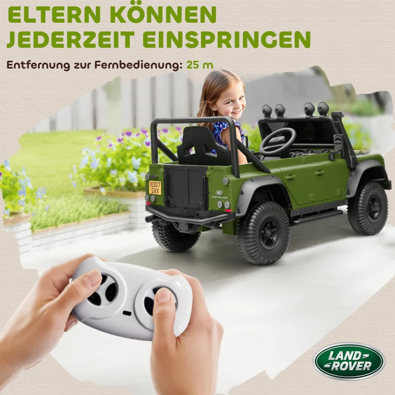 AIYAPLAY Kinder Elektroauto, 12V batterij-aangedreven, afstandsbediening, muziekfunctie, toeter, LED-lampen, Groen(m-8)