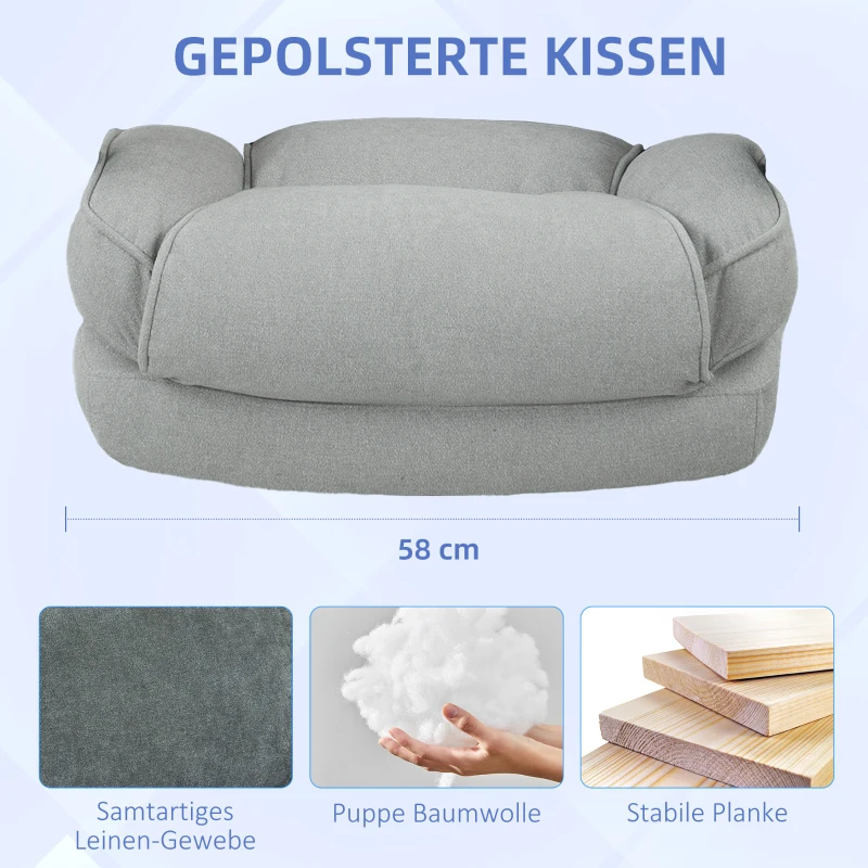 HOMCOM Großer hoher Bürostuhl, 200 kg Tragekapazität, robuste Konstruktion, weicher Bezug, Hellgrau(m-6)