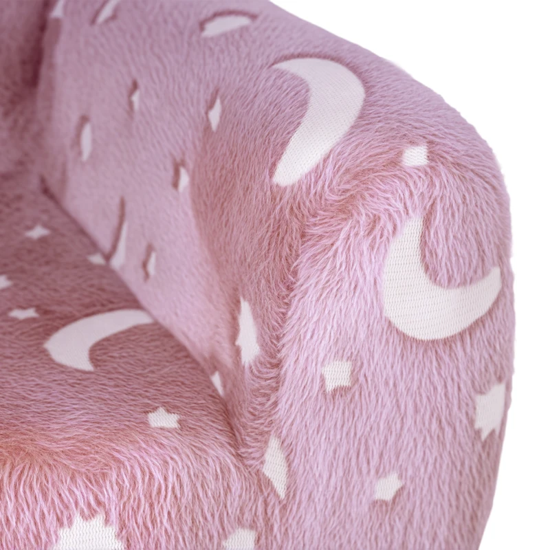 AIYAPLAY Kids Armchair, Glow in the Dark Chair with Star Design for Bedroom, Playroom, Kids Room, Pink
