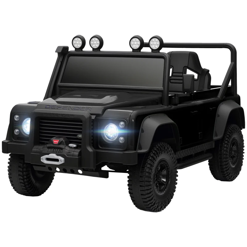 AIYAPLAY Kids Ride On Car with Remote Control, Music, Horn, 4 Spring Suspension Wheels, LED Lights for 3-5 Years Old, Black