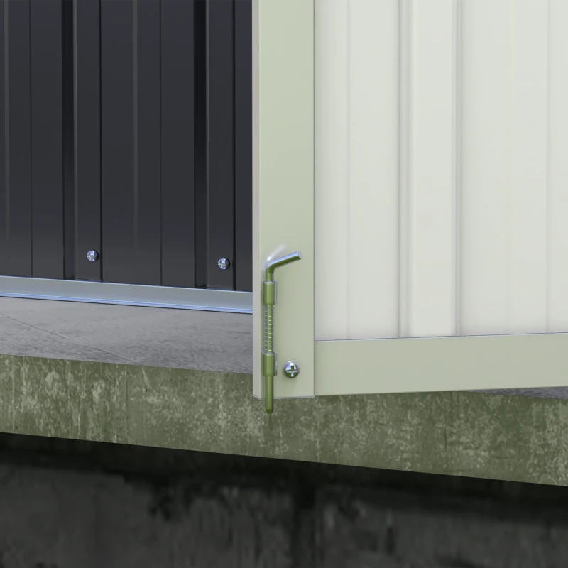 Outsunny 11 x 5.6ft Galvanised Steel Garden Shed, Metal Shed, Garden Storage Shed with Lockable Doors and Gloves for Outdoor Patio, Garden, Grey