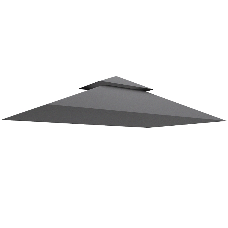 Outsunny Ersatzplane für Gartenpavillon, Grillpavillon-Ersatzdach für 152 x 244 cm Gestelle, UPF50+ Schutz, Polyester, Dunkelgrau