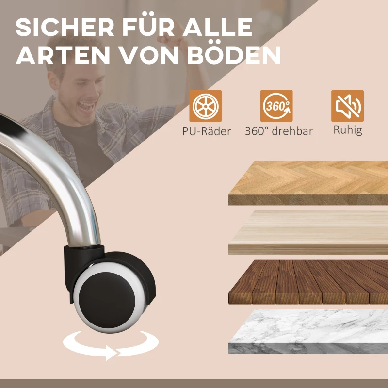 Vinsetto Sedia da Ufficio con Massaggio, Sedia da Scrivania con Funzione di Riscaldamento, Sedia Girevole, Funzione Inclinabile, Sedia da PC Altezza Regolabile, Marrone Chiaro