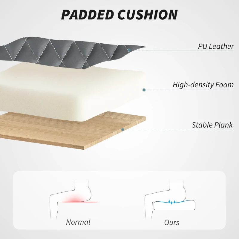 HOMCOM Faux Leather Office Chair. with Flip-Up Armrests - Charcoal Grey