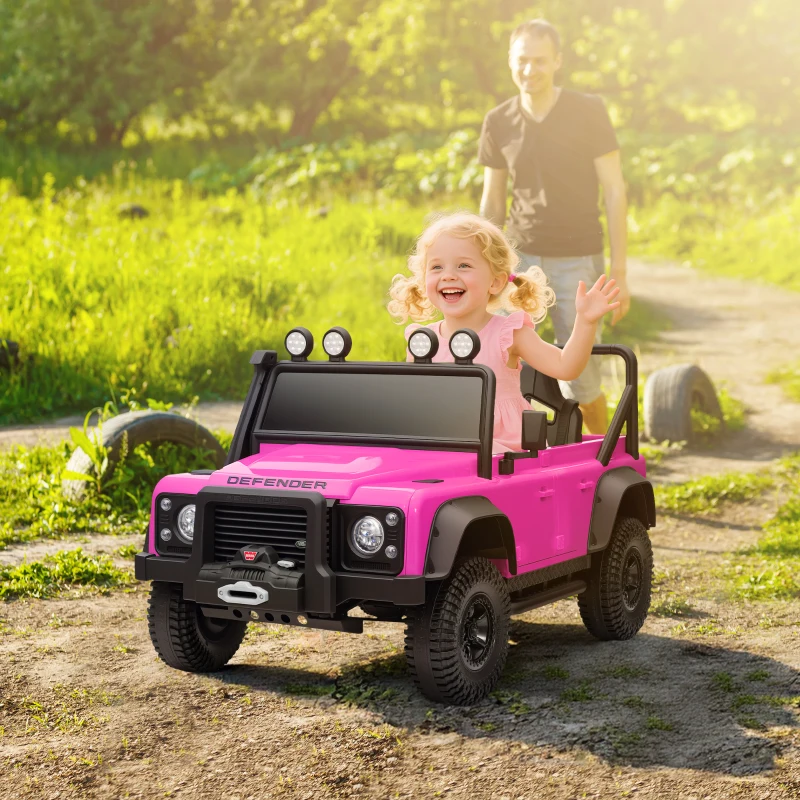 AIYAPLAY Kids Ride On Car with Remote Control, Music, Horn, 4 Spring Suspension Wheels, LED Lights for 3-5 Years Old, Pink