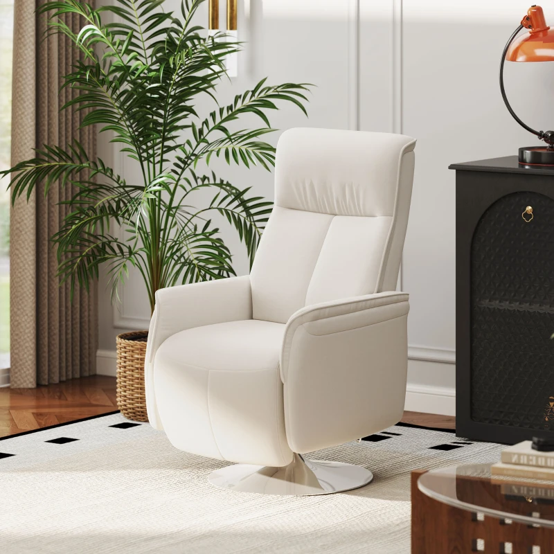HOMCOM 10-Point Massage Recliner Armchair - Cream