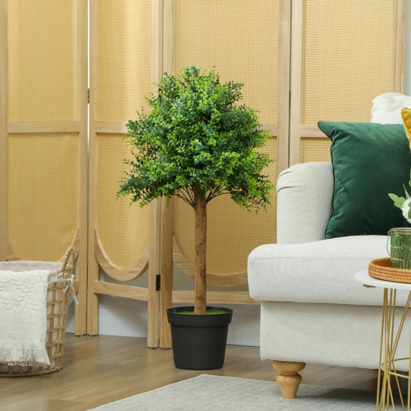 HOMCOM Kunstmatige Boekweit 90 cm Kunstplant, Kunstplanten in Pot voor Woonkamer