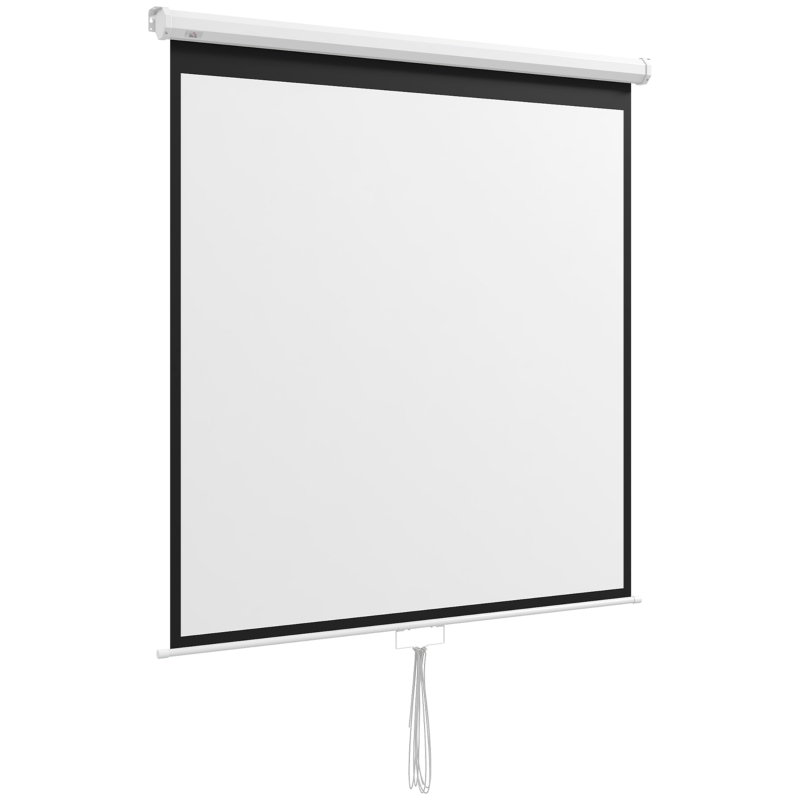 HOMCOM Beamer Leinwand 152 x 152 cm 85 Zoll 1:1 HD 4K Projektionsleinwand für Heimkino Büro-Präsentationen