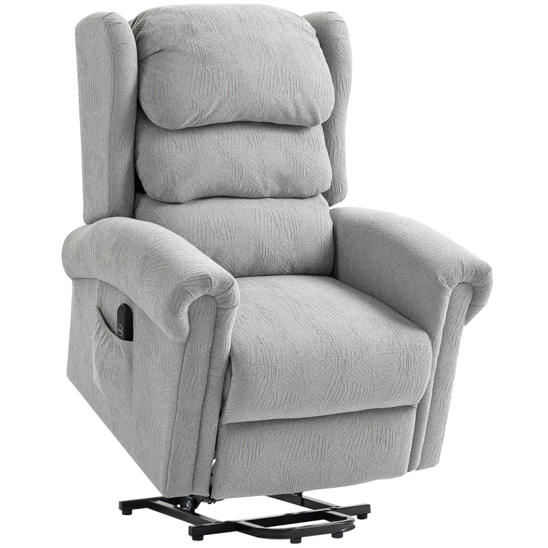 HOMCOM Velvet-Feel Electric Riser Recliner Chair - Grey