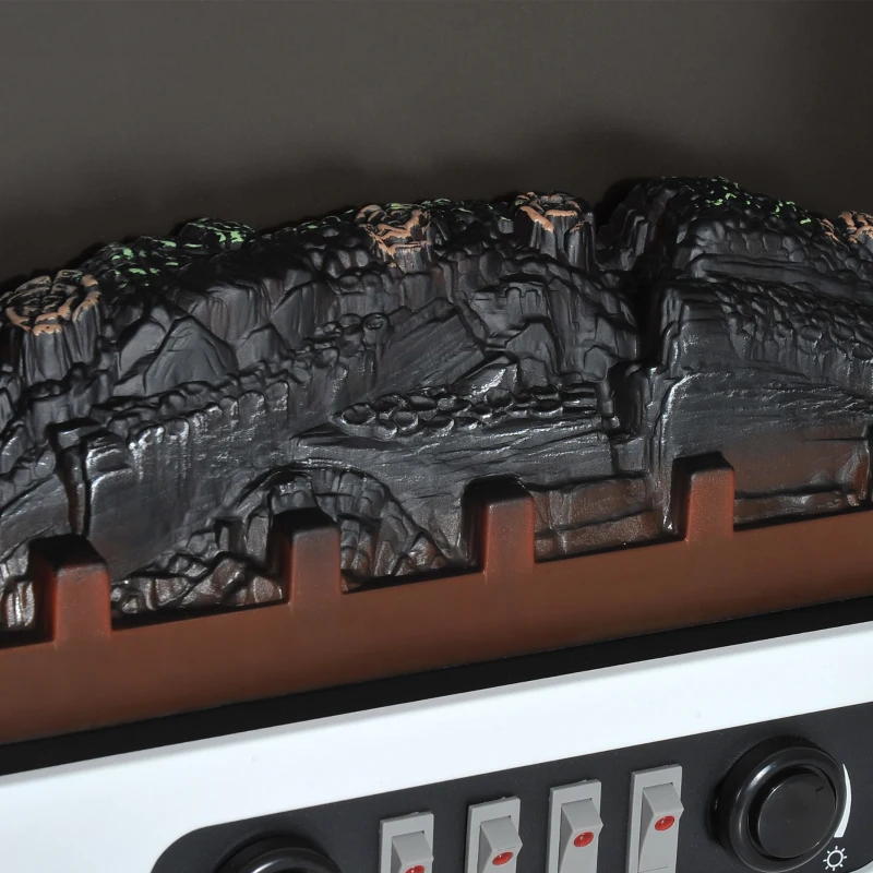 HOMCOM Camino Elettrico con Effetto Fiamma Regolabile Potenza 925W/1850W 51 × 31 × 56cm Bianco