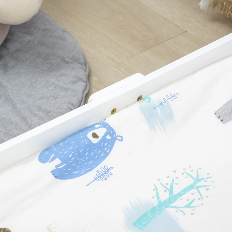HOMCOM Cama para niños - estructura lecho con cabeza de cama casa y somier de lamas incluido - 90x190 cm - pino macizo Blanco