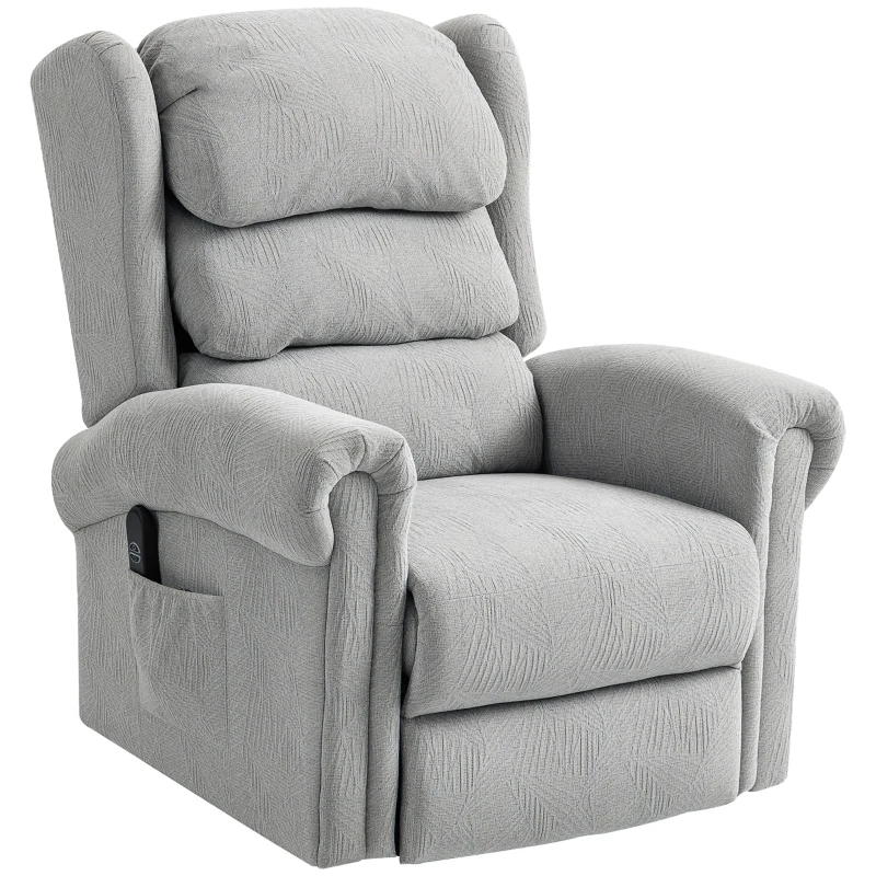 HOMCOM Velvet-Feel Electric Riser Recliner Chair - Grey