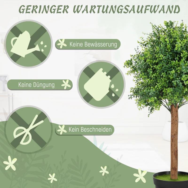 HOMCOM Kunstmatige Boekweit 90 cm Kunstplant, Kunstplanten in Pot voor Woonkamer