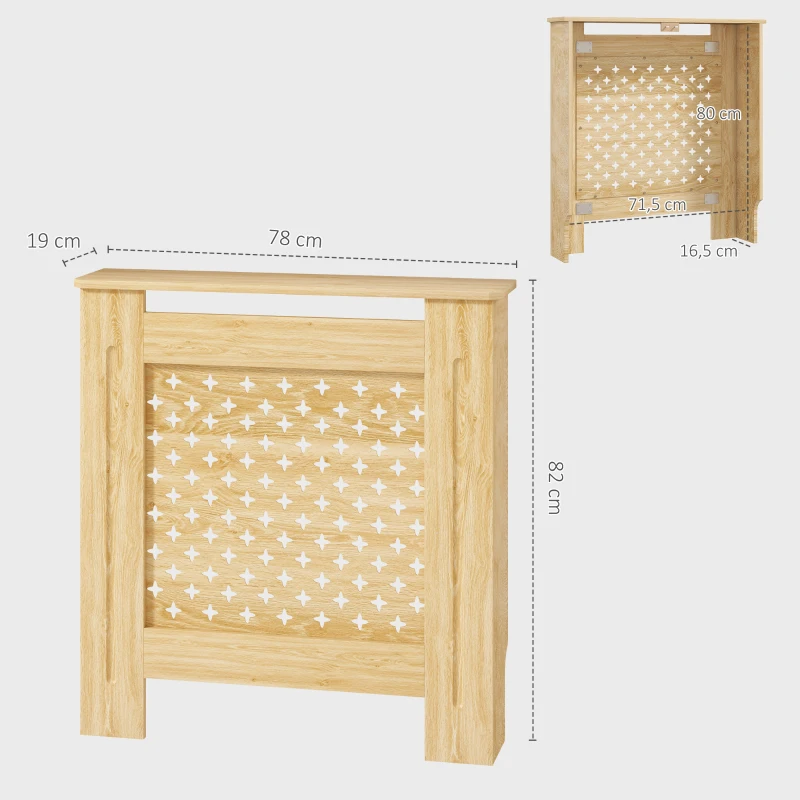 HOMCOM Cobertura de Radiador de MDF Proteção para Radiador para Sala de Estar Dormitório Corredor 78x19x82 cm Carvalho