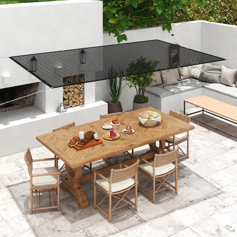 Outsunny Toldo Vela de Sombra Rectangular 3x2 m Toldo de Jardín Protección Solar 65% Transpirable y Anticongelante Negro