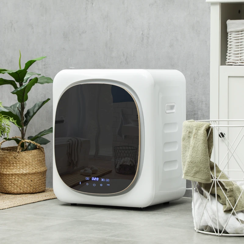HOMCOM Wasdroger met UV-Desinfectie, Compact Ontwerp, 4 kg Capaciteit, Roestvrijstaal, Wit(m-10)