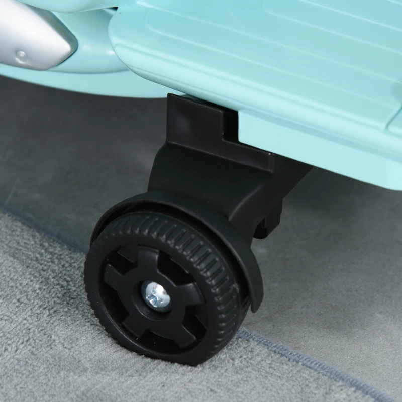 HOMCOM VESPA elektrische motorfiets kindermotorfiets elektrisch voertuig 18-36 maanden 3 km/h LED licht geluid PP-kunststof metaal groen 66.5 x 38 x 52 cm