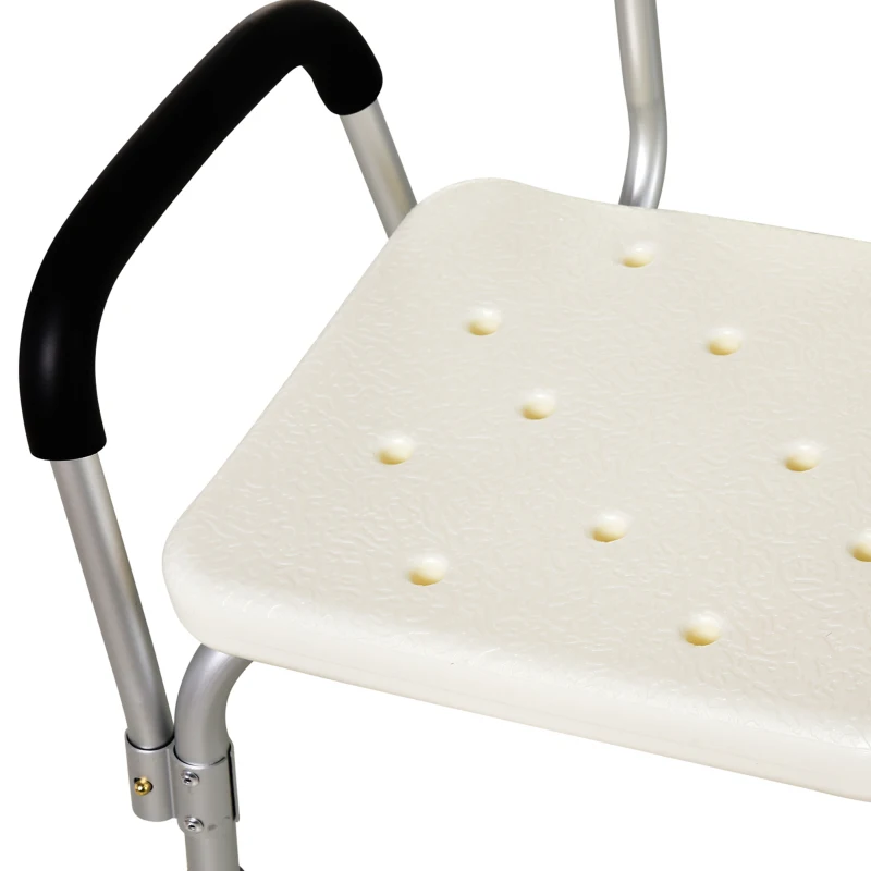 Homcom Scaun Dus/Cada – Reglabil, Cu Spatar & Brate de Sprijin